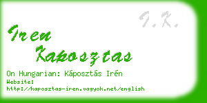 iren kaposztas business card